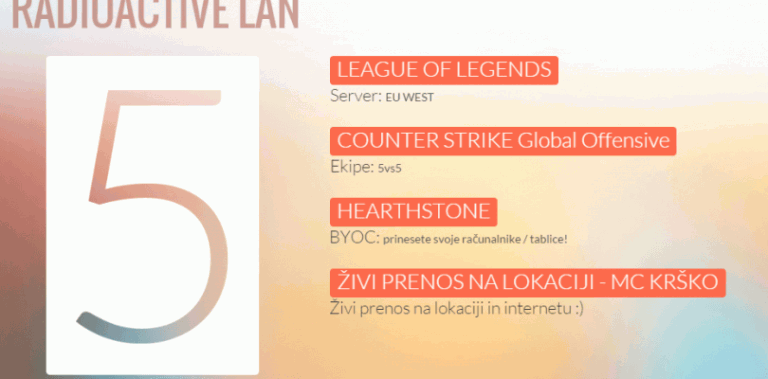 Žreb za Radioactive LAN