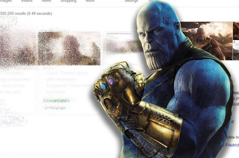 Vzemite si sekundo časa in v Google vtipkajte iskalni niz “Thanos”, saj vas bo pričakala prava čarovnija