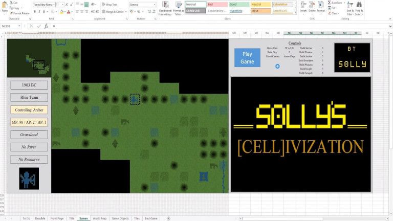 Predelavo originalne Civilization lahko sedaj igrate kar v Microsoft Excel-u