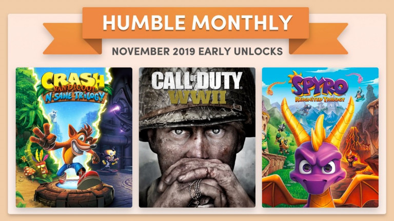 Humble Bundle Monthly za 12 € ponuja Crash Bandicoota, Spyro Reignited Trilogy ter Call of Duty: WW II