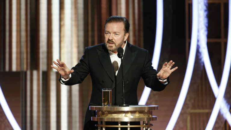 Ricky Gervais na podelitvi Golden Globes popolnoma uničil Hollywoodsko elito