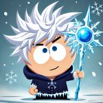 DALL·E-2024-10-17-14.28.12-A-cartoonish-version-of-an-icy-character-with-white-spiky-hair-bright-blue-eyes-wearing-a-dark-blue-hoodie-holding-a-magical-icy-staff.-The-charact